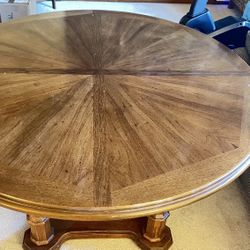 Antique Wooden Table With 2 Leaves