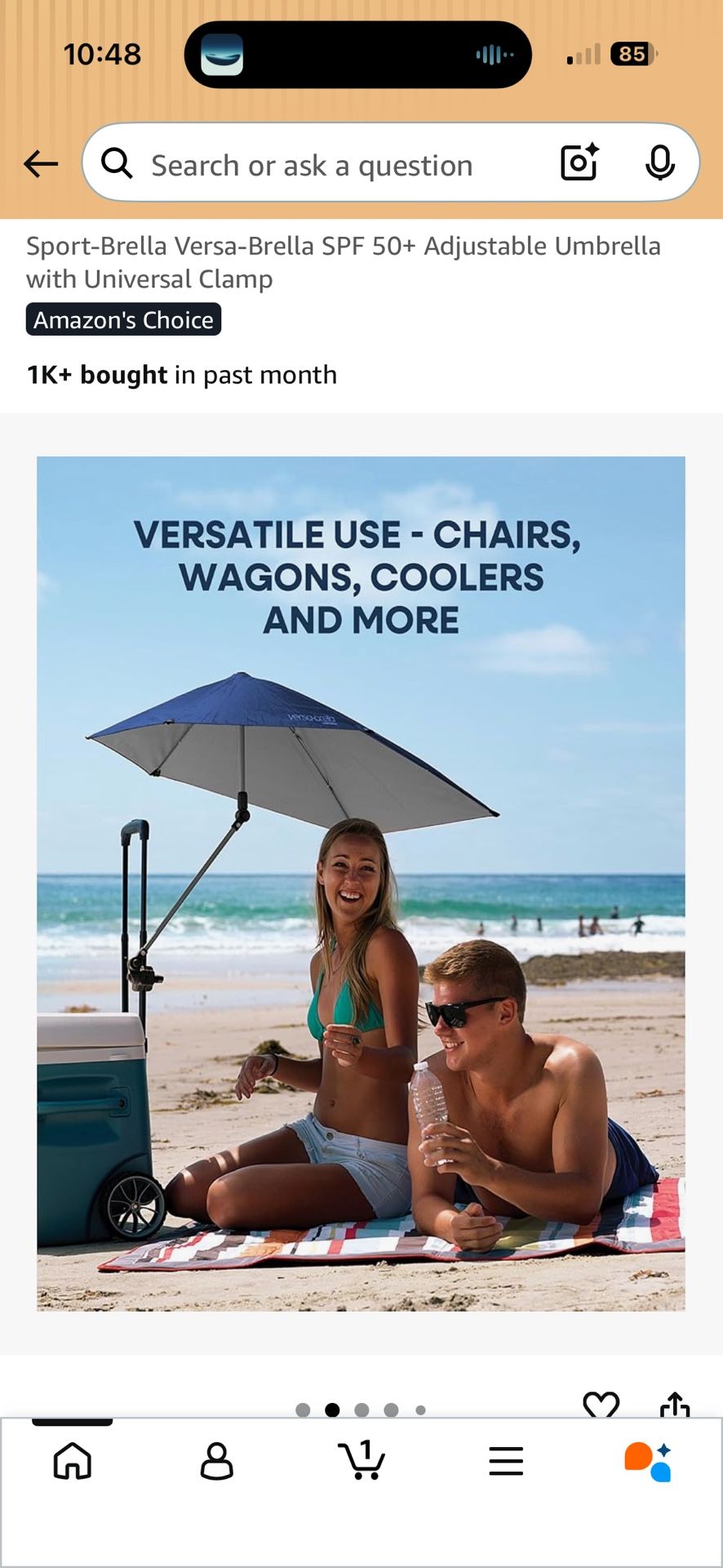 Sport-Brella Versa-Brella SPF 50+ Adjustable Umbrella
