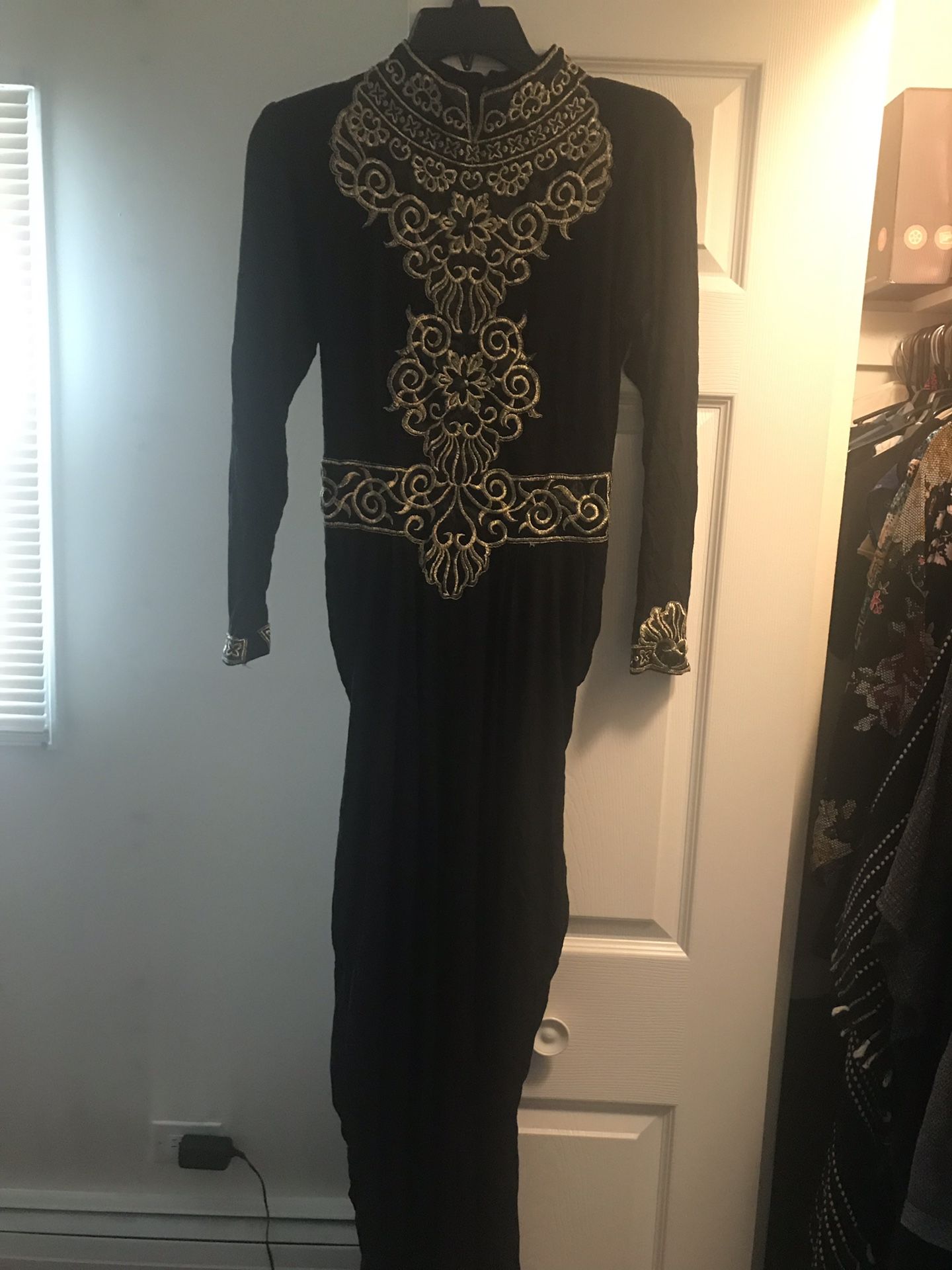 Black & Gold Abaya Dress