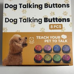 Paws and Smiles Dog Talking Buttons 8 PCS Multicolor Audio Teach Pet Talk