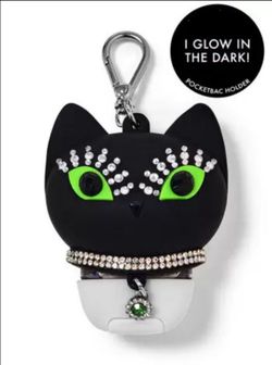 Halloween Black Cat Sanitizer Holder (Glows in the dark)