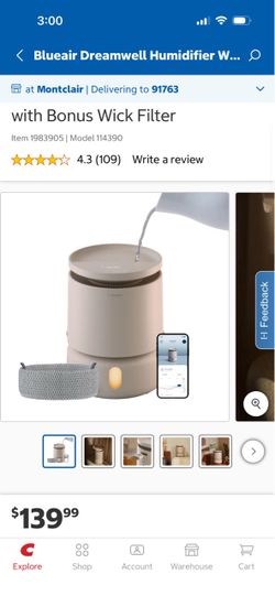 Blueair DreamWell Humidifier + Bonus Wick Filter