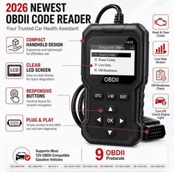V410 OBD2 Car Scanner Diagnostic Tool, Code Reader, Scan Tool, Reset Engine, Fault Code, Live Data