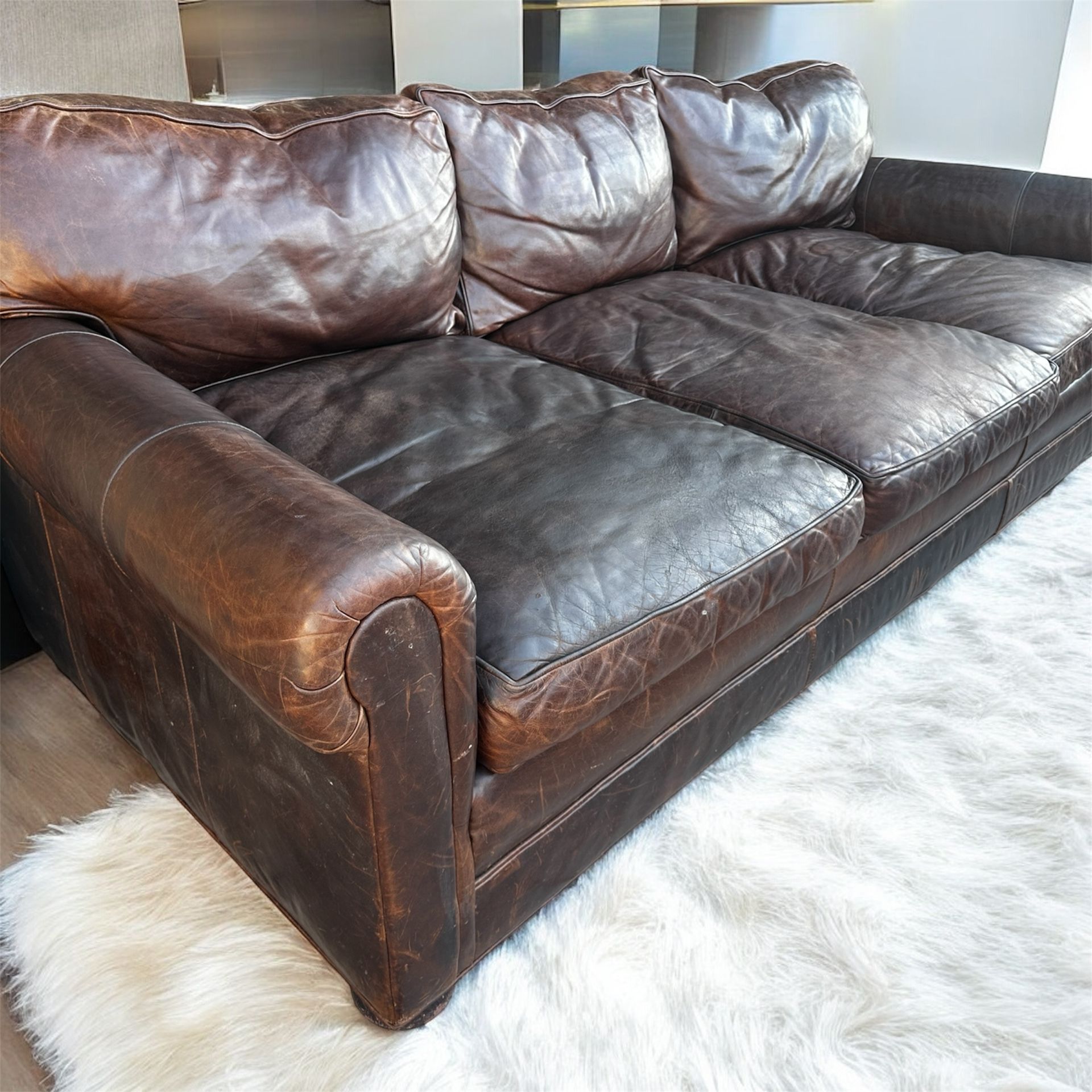 Free Delivery Restoration Hardware Leather Lancaster Couches 