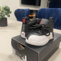 Toddler Jordan 12s Black/White size 5c
