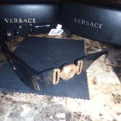 Versace Sunglasses  Black And Gold  