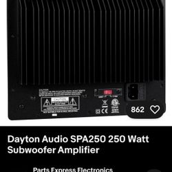Dayton Audio SPA250 250 Watt Subwoofer Amplifier