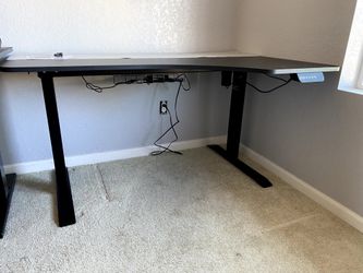 Black L-shaped Standing Desk