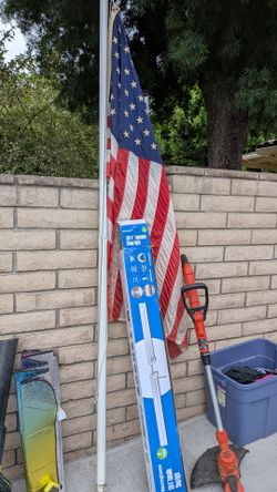 Large American Flag and Pole