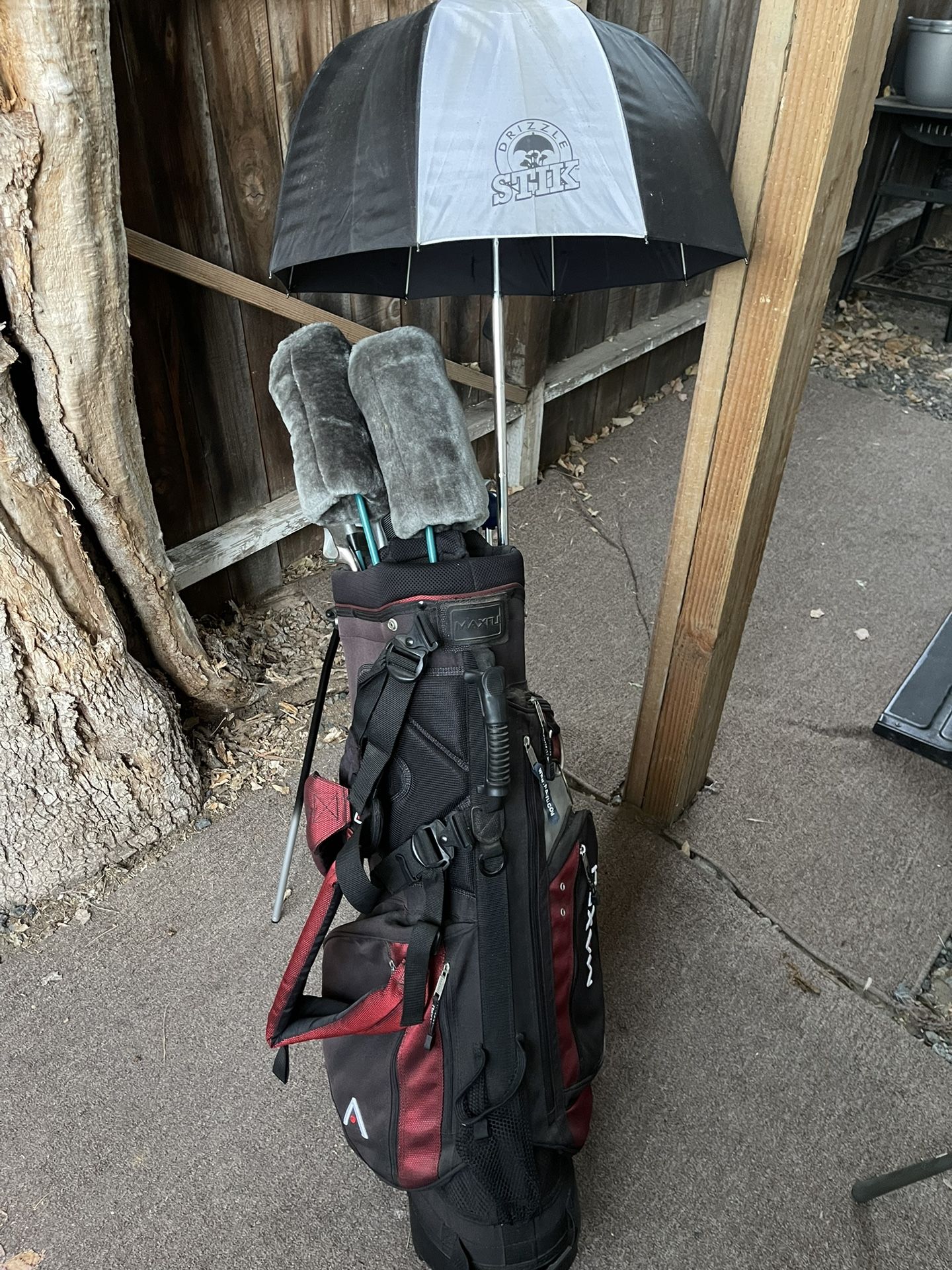 golf club set wilson and maxfli bag and LEADBETTER SWING SETTER 