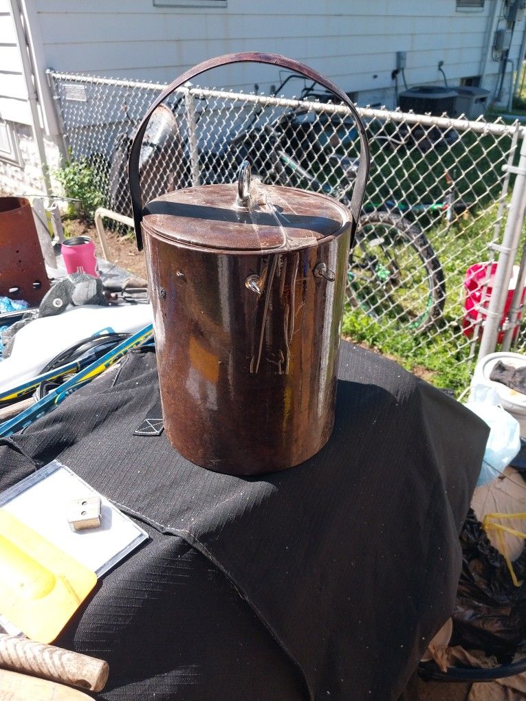 Vintage GEORGES BRIARD designed Vinyl Ice Bucket With Tongs