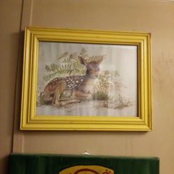 Vintage  Fawn Painting By Ritaparsons
