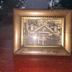 Vintage Framed Art Print – Historic Mermaid Inn (Chestnut Hill, PA) in Ornate Gold Frame