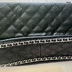 Silver Chain Large Leather Bag 