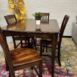 Oakwood Industries Solid Wood Dining Set – Table + 4 Chairs (Made in USA)