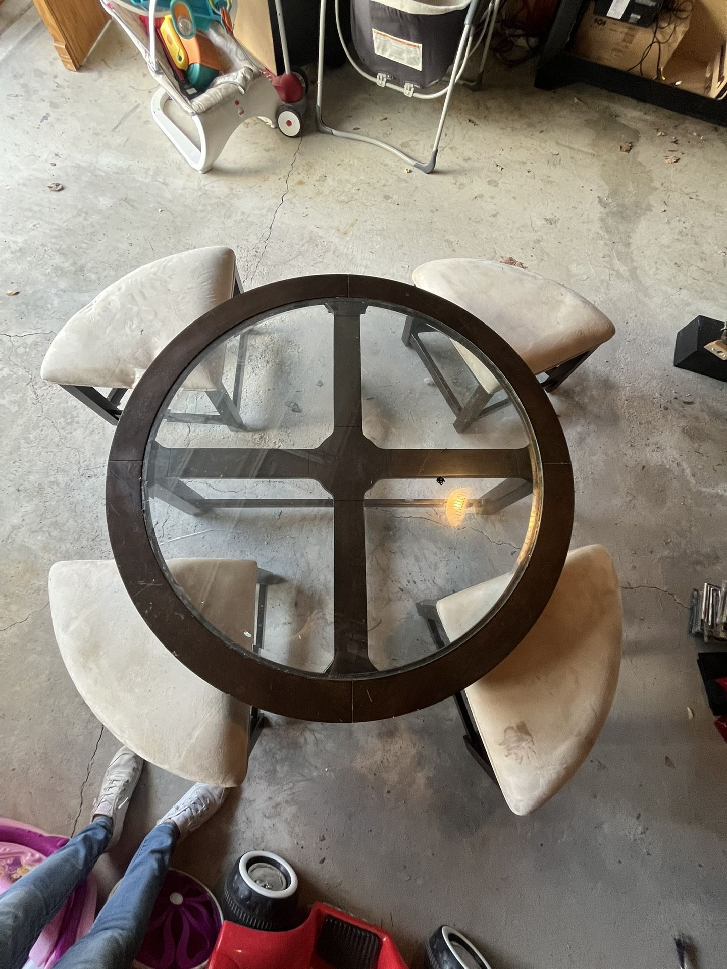 Solid Wood Coffee table with Stools