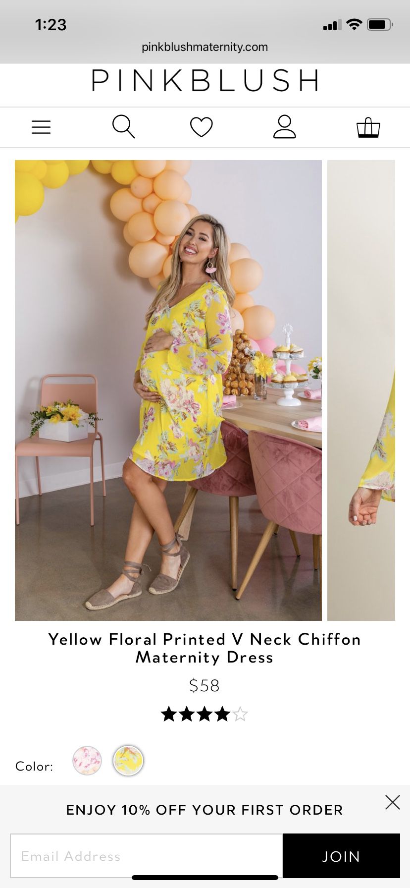 Yellow Floral Maternity Dress