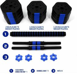 Dumbbell Sets Adjustable Weights, Free Weights Dumbbells Set with Connector, Non-Rolling Adjustable Dumbbell Set, Weights Set for Home Gym, 59.4 Lbs, 