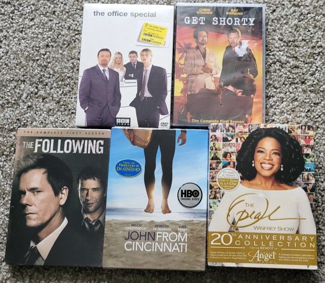 Dvd Sets $5 Each. Oprah, The Office, Get Shorty, The Following, John From Cincinnati.
