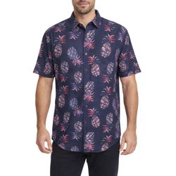 Vintage Style Caribbean Pineapple Silk-Feel Shirt 2XT