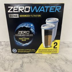 ZeroWater ZR-017 Replacement Filter  2 pack, New in box, 5 stage advanced filter