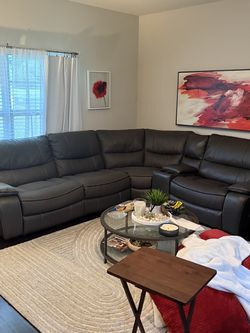 Reclining sectional dark gray/include coffee/end table