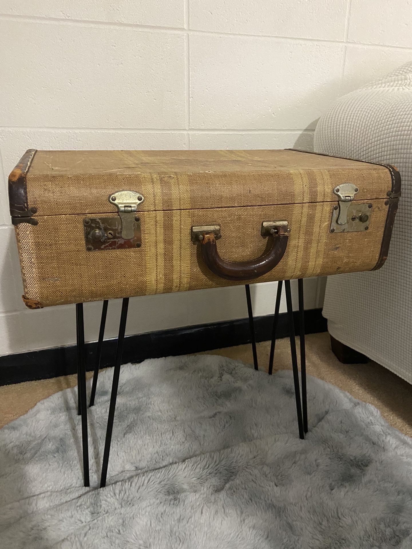 Antique Suitcase Side Table