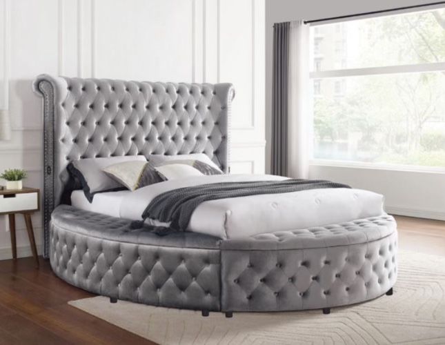 New Queen Size Round Storage Bed With Mattress And Free Delivery