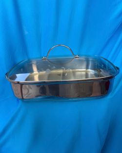 Princess House 5QT 9x13 rectangular stainless steel Baker w/lid