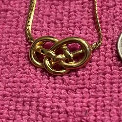Vintage Golden Knot Necklace | Gold Tone Necklace, New Never Been Used 