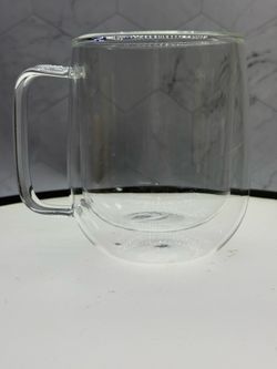 (1) Double Wall Glass Coffee Mug. Each piece has perfect functionality – whether enjoying a coffee beverage such as a latte or special dessert,  Plus 