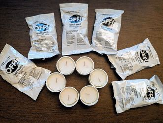 Off backyard camping mosquito repellant lamp candle diffuser refills, lot of 6
