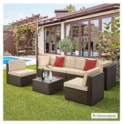7 piesces ratran patio sofa set ， big discount ！！