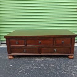 Wood Coffee Table With Drawers 
