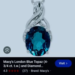 London Blue Topaz, Diamond Accent, Silver