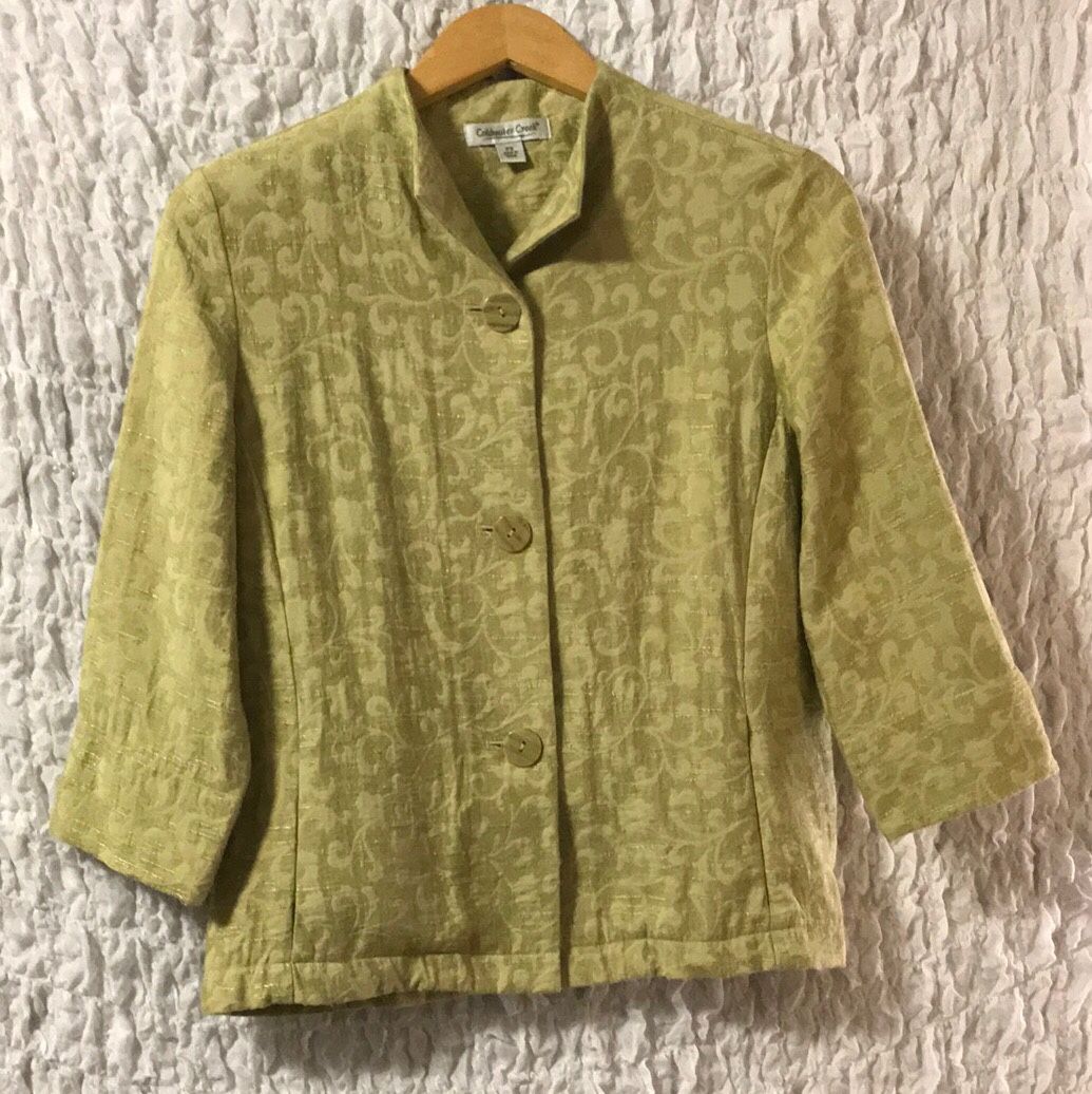 Coldwater Creek Jacket with 3 Buttons, Pockets, 3/4 Length Sleeves, Size PS