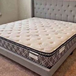 King Platform Bed Frame With Mattress 