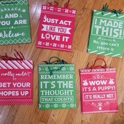 New Large Funny Gift Bags, Set Of 12