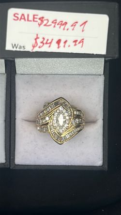 14k Gold Diamond Wedding Puzzle Ring