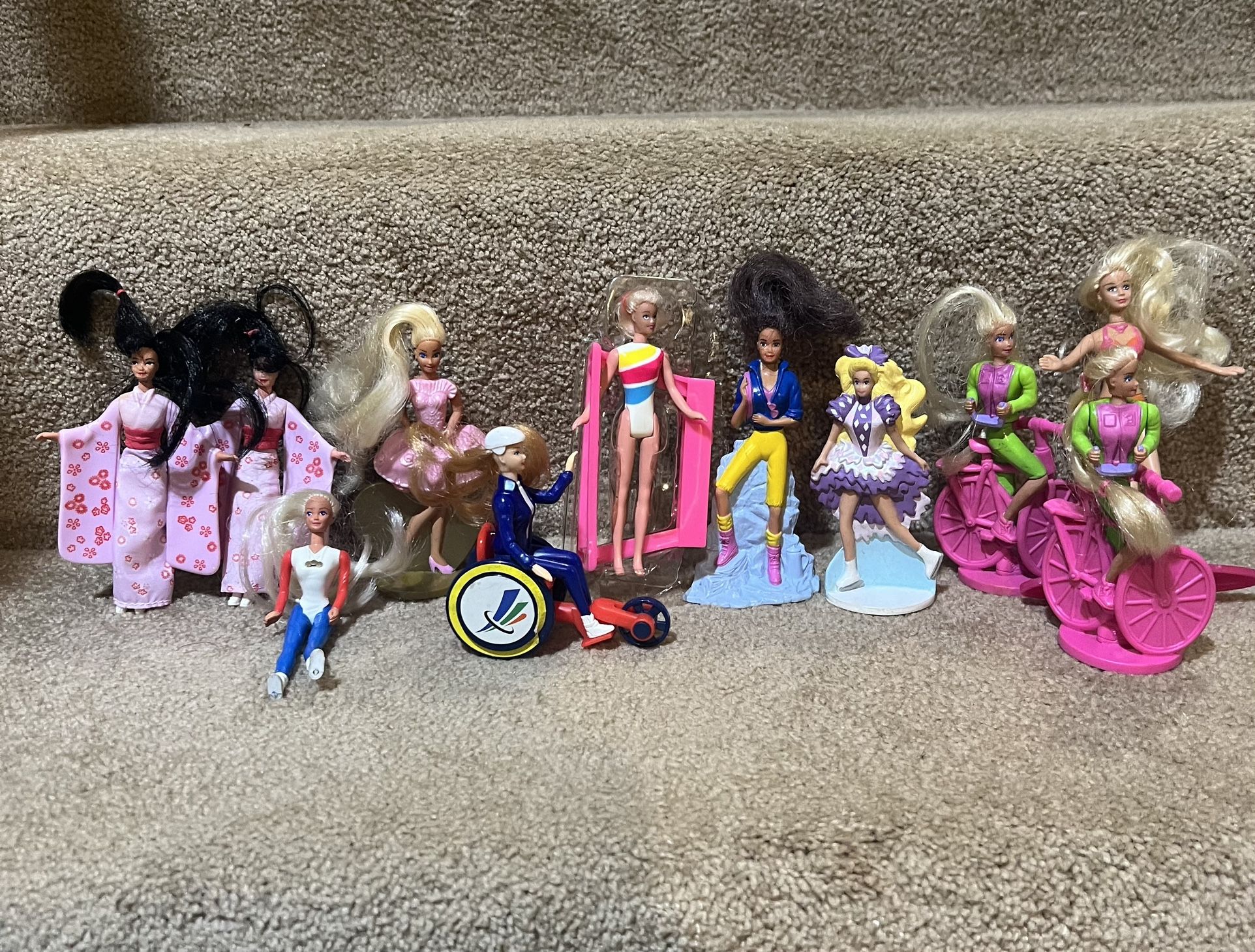 Vintage Mattel 1990’s McDonalds Barbie Happy Meal Kids Toys- Lot Of 11