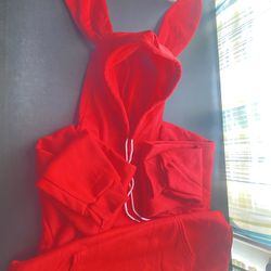 New Bunny Red  Hooded