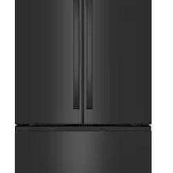 36 in. 31 cu. ft. French Door Refrigerator in Black with Ice Maker