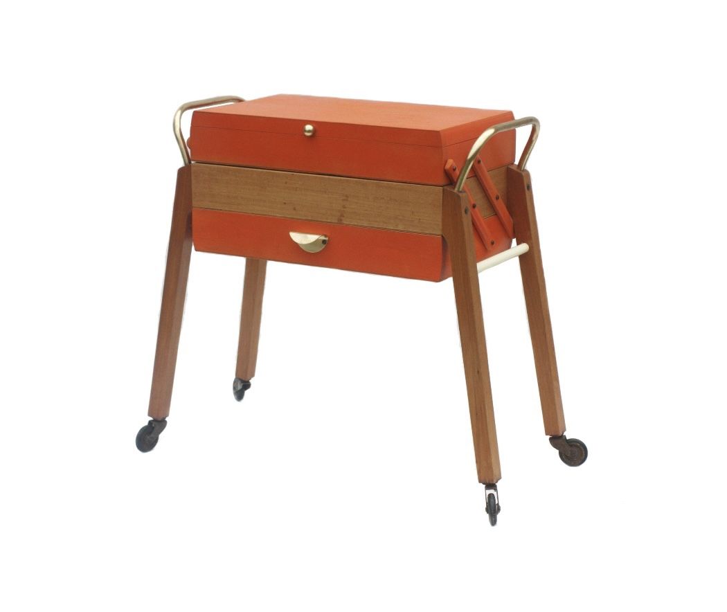 Vintage MCM Storage Box on Wheels