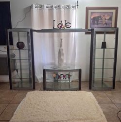 Glass and Metal Entertainment Center Unit