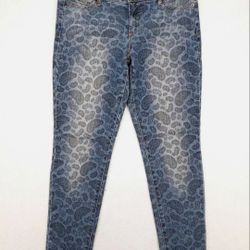 NEW Michael Kors Paisley Print Skinny Stretch Denim Jeans  SZ 24W RETAILS $135