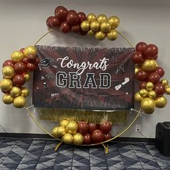 Gold Burgundy Balloons 