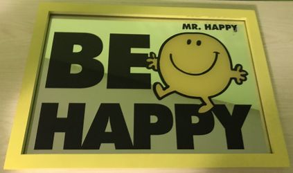 Mr Happy Be Happy Mirror Wall Decor