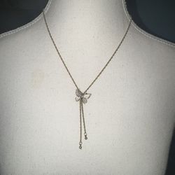 Vintage Avon Butterfly Lariat Necklace 