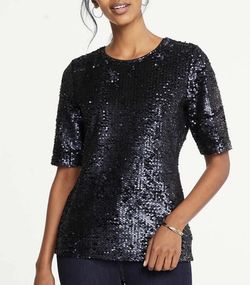 Ann Taylor Midnight Sequin Top, XS, Brand New with Tags
