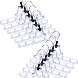  20 Pack Pants-Hangers Skirt-Hangers, Plastic Pant-Hangers-for-Women Men, Pants-Hangers-Space-Saving, Clamp Hangers-for-Pants Jeans Shorts Tie Belt